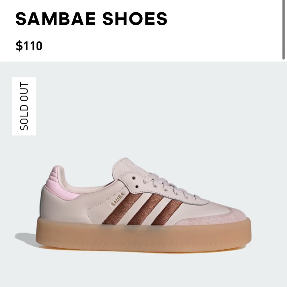 ADIDAS SAMBAE 🎀 in Putty Mauve and Clear Pink